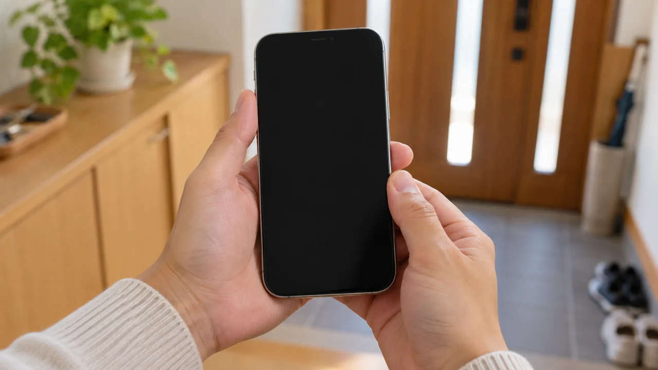 手元のスマートフォンで連絡に備えるAI生成イメージ